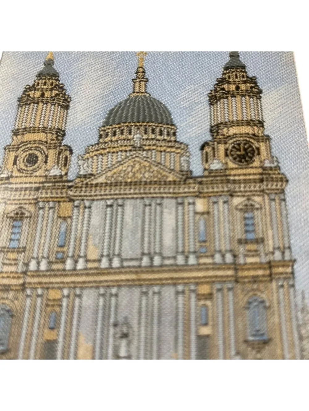 Vintage Framed London Landmarks Detailed Woven Textiles Or Jacquard